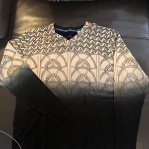 Robert Graham Merino wool print sweater